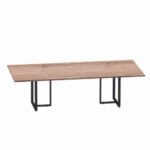 Mesa de Reunião Retangular Tubular Bipartida P25 Pandin 2,6 M Walnut e Preto