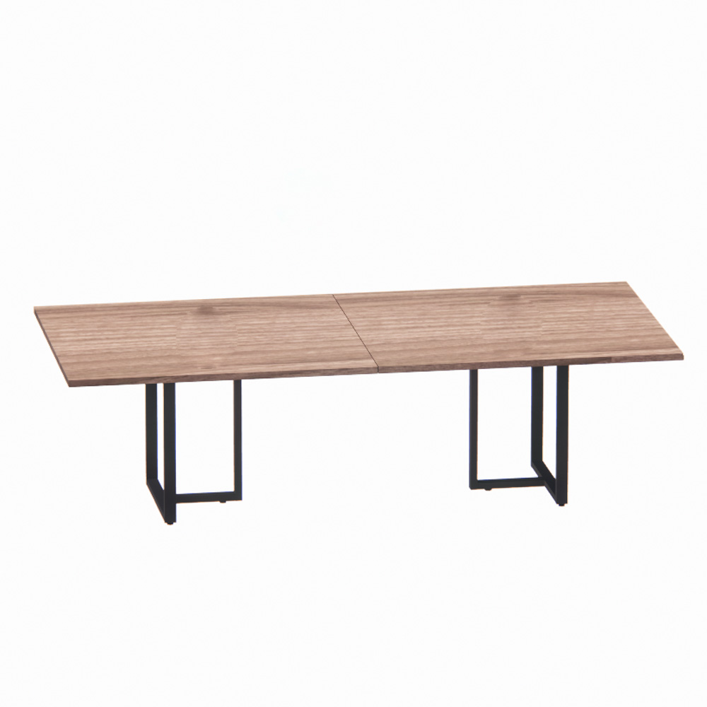 Mesa de Reuniao tubolar 260 cm pandin walnut e preto Mesa de Reunião Retangular Tubular Bipartida P25 Pandin 2,6 M Walnut e Preto - Imagem 1