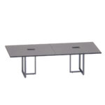 Mesa de Reunião Retangular com Power Box Tubular Bipartida P25 Pandin 2,6 M Grafito