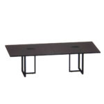 Mesa de Reunião Retangular com Power Box Tubular Bipartida P25 Pandin 2,6 M Preto