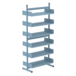 Estante Para Biblioteca Dupla Pandin 2,30 m Azul Dali