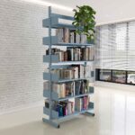 Estante Para Biblioteca Dupla Pandin 2,30 m Azul Dali - Imagem 2