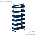 Estante Para Biblioteca Dupla Pandin 2,30 m Azul Del Rey - Imagem 3