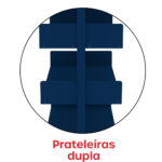 Estante Para Biblioteca Dupla Pandin 2,30 m Azul Del Rey - Imagem 10
