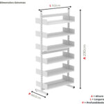 Estante Para Biblioteca Dupla Pandin 2,30 m Branco - Imagem 4