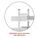 Estante Para Biblioteca Dupla Pandin 2,30 m Branco - Imagem 8