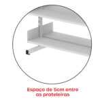 Estante Para Biblioteca Dupla Pandin 2,30 m Branco - Imagem 9