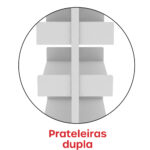 Estante Para Biblioteca Dupla Pandin 2,30 m Branco - Imagem 10