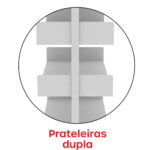 Estante Para Biblioteca Dupla Pandin 2,30 m Cinza Cristal - Imagem 10