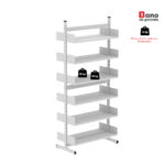 Estante Para Biblioteca Dupla Pandin 2,30 m Cinza Cristal - Imagem 12