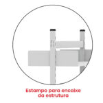 Estante Para Biblioteca Dupla Pandin 2,30 m Cinza Cristal - Imagem 8