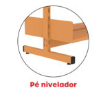 Estante Para Biblioteca Dupla Pandin 2,30 m Laranja Picasso - Imagem 11