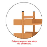 Estante Para Biblioteca Dupla Pandin 2,30 m Laranja Picasso - Imagem 8