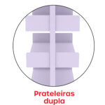 Estante Para Biblioteca Dupla Pandin 2,30 m Lilás - Imagem 10