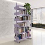 Estante Para Biblioteca Dupla Pandin 2,30 m Lilás - Imagem 2