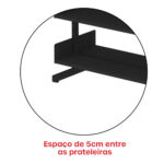 Estante Para Biblioteca Dupla Pandin 2,30 m Preto - Imagem 9
