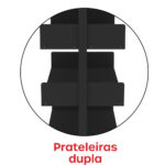 Estante Para Biblioteca Dupla Pandin 2,30 m Preto - Imagem 10