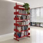Estante Para Biblioteca Dupla Pandin 2,30 m Vermelho - Imagem 2