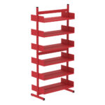 Estante Para Biblioteca Dupla Pandin 2,30 m Vermelho