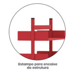 Estante Para Biblioteca Dupla Pandin 2,30 m Vermelho - Imagem 8