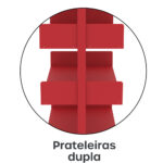 Estante Para Biblioteca Dupla Pandin 2,30 m Vermelho - Imagem 10