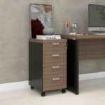 Gaveteiro Volante Com 04 Gavetas PE 40 Pandin Walnut e Preto - Imagem 2