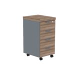 Gaveteiro Volante Com 04 Gavetas PE 40 Pandin Walnut e Grafito