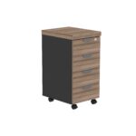 Gaveteiro Volante Com 04 Gavetas PE 40 Pandin Walnut e Preto