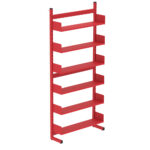 Estante Para Biblioteca Simples Pandin 2,30 m Vermelho