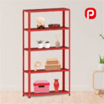 Estante de Aço 5 Prateleiras Sem Reforço EP5A Pandin 180x92X30 Vermelho - Imagem 2