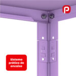 Estante de Aço 6 Prateleiras Sem Reforço EP6A Pandin 200x92X30 Lilás - Imagem 3