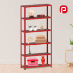 Estante de Aço 6 Prateleiras Sem Reforço EP6A Pandin 200x92X30 Vermelho - Imagem 2